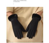 Guantes para montar en bicicleta eléctrica de invierno para mujer, guantes cálidos de terciopelo a prueba de viento para conducir, guantes antideslizantes para montar en invierno con pantalla táctil