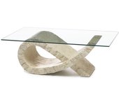 FIOCCO - Mesa de Centro (120x70-Transparente) en cristal Templado Blanco
