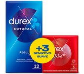 Durex Natural Regular Fit 12 unds +3 Sensitivos Regalo