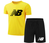 Men's casual fashion summer mesh suit men's quick-drying breathable sports suit short-sleeved T-shirt suit men's jogging suit