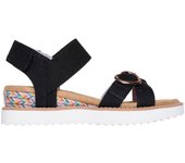 Skechers Miss Desert HI Sandalias de cuña para niña negras en textil 83913