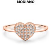 MODIAN 925 Sterling Silver Delicate Romantic Love Heart Finger Ring Zirconia For Women Fine Jewelry Valentine Day Gift