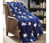 Star Flannel Throw Blanket Blue and White Colour Air Conditioning  for All Seasons Couch Sofa Living Room King Queen Size