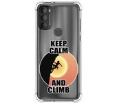 Funda Silicona Antigolpes para Motorola Moto G71 5G diseño Mujer Escalada Dibujos