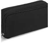 Estuche de Gran Capacidad Bolsa de lápiz Estuche Organizador de papelería con 2 Compartimentos para Office Man Woman, Negro