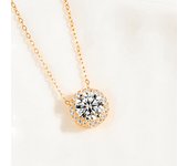 925 Sterling Silver 2 Carat Moissanite Gold Round Bag Set Chain Fashion Design Niche Luxurious Senior Ladies Birthday Gift