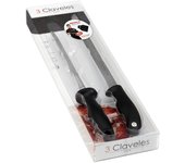 3 Claveles - Juego de Cuchillo Jamonero y Chaira - Acero Inoxidable - Hoja Flexible - Mango Cómodo