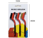 Stainless Steel Brush Brass Cleaning Brush Polishing Rust Remover Metal Wire Burring Cleaning Tool Family 3-piece set 7 inches