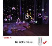 Star Moon Ramadan Decoration 2025 Christmas Lights Curtain Garland Aid EID Mubarak 2024 For Home Islam Muslim Event Party Decor