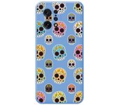 Funda Silicona Líquida Azul para Oppo Find X5 5G diseño Catrina Dibujos