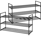 Zapatero vertical, 2 unidades, apilable, 3 niveles, para 30 pares, resistente, fácil montaje, organizador de zapatos para mujer y hombre, tubos de metal, ahorro de espacio