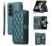Crossbody Lanyard Leather Phone Case for Samsung Galaxy Z Fold 6 5 4 3 Fold5 Fold4 Fold6 5G Wallet with Card Holder Slot Cover