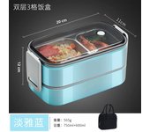 Caja De Almuerzo De Acero Inoxidable 304 Para Adultos Y Niños Escuela Oficina 1/2 Capas Microwaviable Portátil Contenedores De Alimentos Con Cuadrícula Bento