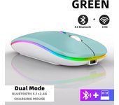 Ratón inalámbrico recargable con Bluetooth, 2,4 GHz Device, USB, RGB, 1600DPI, para ordenador, portátil, tableta, PC, Macbook, Gaming