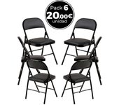 Pack 6 Sillas Pad - Negro