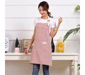 Kitchen Apron Fashionable Linen Striped Aprons For Restaurant Work Chef Waiter Adjustable Size Household Kitchen Cleaning Apron