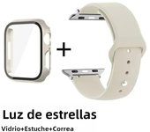 Glass+Case+Strap for Apple Watch Band 42mm 44mm 41mm 40mm 38mm 45mm 49mm Screen Protectors for Apple IWatch Series 8 7 6 SE 5 4