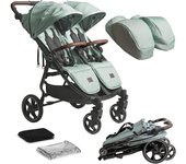 Niu - Silla de paseo Gemelar VentTwin+ para bebes - Ligera, Compacta y Versátil Carro Gemelar: Capazo NO incluido (aparte) - Respaldos y Reposapiés ajustable Chasis de aluminio - capota XXL…