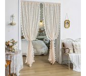 1 Piece Of Classic Lace Phoenix Tail Curtains, Three Colors Of Warp Knitted Window Screens, Suitable For Outdoor Decoration