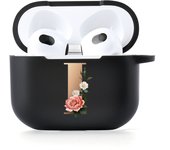 26 Letters Name Black Earphone Case For Apple Airpods 4 2024 Cases Airpods Pro 2 Bluetooth Headset Case Air Pods 3 2 Cover Funda
