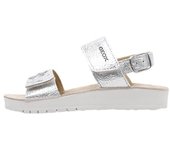Geox J SANDAL COSTAREI GIRL  Sandalias Planas Niña Plateado