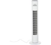 HOMCOM Ventilador de Torre Bajo Consumo con Mando a Distancia o Control Mecánico Temporizador de hasta 10h Oscilación de 70° 3 Velocidades y 3 Modos 45W Ø22x77 cm Blanco
