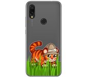 Tumundosmartphone Funda Gel Transparente para Xiaomi Redmi 7 diseño Tigre Dibujos