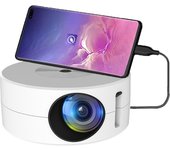 Mini portable LED projector, 1080P home projector, built-in speaker, iOS same screen function, suitable for Android phones, tablets, 30000H lamp life