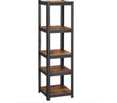 SONGMICS Estantería de 4/5Niveles, 40 x 90 x 180 cm/50 x 100 x 200 cm/60 x 120 x 200 cm/40 x 80 x 160 cm/30 x 75 x 150 cm/37 x 37 x 150 cm,Estantes Ajustables, Estilo Natural, para Cocina, Salón, Marrón Rústico y Negro