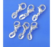 Jewelry Finding 50PCS Genuine Real 925 Sterling Silver Color Lobster Clasp Jump Rings 925 Tag Fittings Connector Components Bulk
