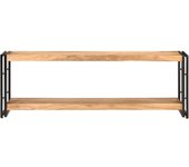 vidaXL Mueble de TV madera maciza de acacia Negro, Mueble de Salon, Mueble TV, Mueble TV salon, Mesa de TV, Mueble tele