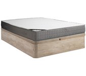Vente-unique - Conjunto de canapé abatible de 160 x 200 cm natural claro + colchón de espuma con acogida viscoelástica 11 zonas de 22cm de espesor - DANEVO de YSMÉE