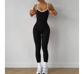 Seamless Yoga Jumpsuit Women Gym Set Spaghetti Strap Leisure Workout Gym Leggings Padded Bra One-piece Fitness Bodysuits