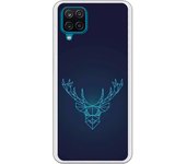 Funda compatible con Samsung Galaxy A12 4G/ 5G - M12 4G - Be Unique Funda Gel reno azul geométrico