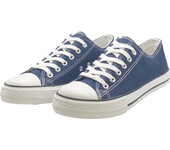 Canvas tied to women's flat shoelaces