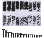 500 piezas de tornillos para gafas, kit de tornillos de cabeza redonda para computadora portátil, universales M1.2 M1.4 M2, color negro