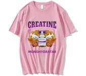 Creatine Monohide Print T-Shirt, Crew Neck Short Sleeve T-Shirt, Casual Every Day Tops, Women's Clothing