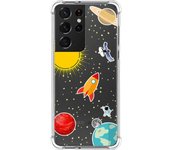 Tumundosmartphone Funda Silicona Antigolpes para Samsung Galaxy S21 Ultra 5G diseño Espacio Dibujos