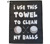 Toalla de golf divertida y útil con pelotas de golf limpias y clip para bolsa de golf. ¡El regalo perfecto para los amantes del golf!