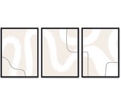 Set de 3 cuadros calidad premium con marco de madera - 30x40 cm o 50x70 cm - POSTER LAB