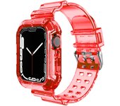 Case+Strap for Apple Watch Band 44mm 40mm 45mm 41mm 42mm 38mm Accessories Transparent Silicone Bracelet iWatch series 8 3 6 se 7