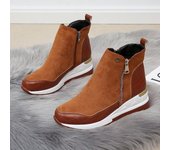 Women Sports Casual Shoes Autumn New Women High Top Wedges Vulcanize Boots Female Platfrom Zipper Chunky Ankle Boots