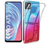 Funda Oppo A73 (5G) Carcasa Gel TPU Silicona Transparente GTR + Protector Pantalla Cristal Templado Movilear