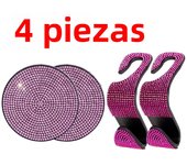 4 pcs/set Car Interior Accessories Multifunction Diamond Auto Seat Back Hooks Non-slip Coaster Universal Car Hook Water Cup Mat