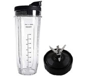 Lid And 32oz Cup And 7 Fins Blade For Compatible For Ninja Auto Iq 1000w Blender Accessories Bl482