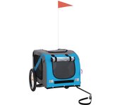 vidaXL Remolque de Bicicleta Mascotas Carrito Hierro Tela Oxford Color Gris,  Amarillo,  Azul y mas