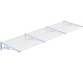 vidaXL Marquesina puerta policarbonato gris y transparente dimensiones 122x90 cm, 152.5x90 cm, 199x90 cm Protección Rayos UV para Terraza Patio Exterior Jardín