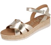 Shoes Sandalias Planas marca Oh! My Sandals para mujer en color metalizado