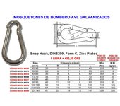 Mosquetones bombero avl de   8x  80 galvanizado