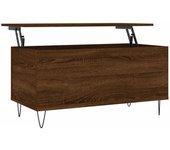vidaXL Mesa de centro madera contrachapada 90x44,5x45 cm Blanco, Negro, Blanco brillante Mesita de Salón o Comedor o Auxiliar Mesa de Café Meuble Salón